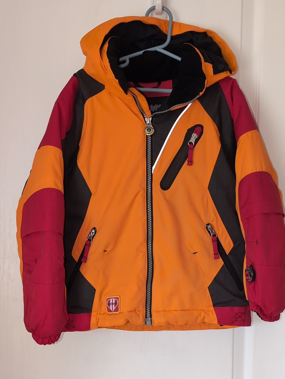 Obermeyer Kids Snow/Ski Winter Coat. Size 6. Colorblock Orange Red Black